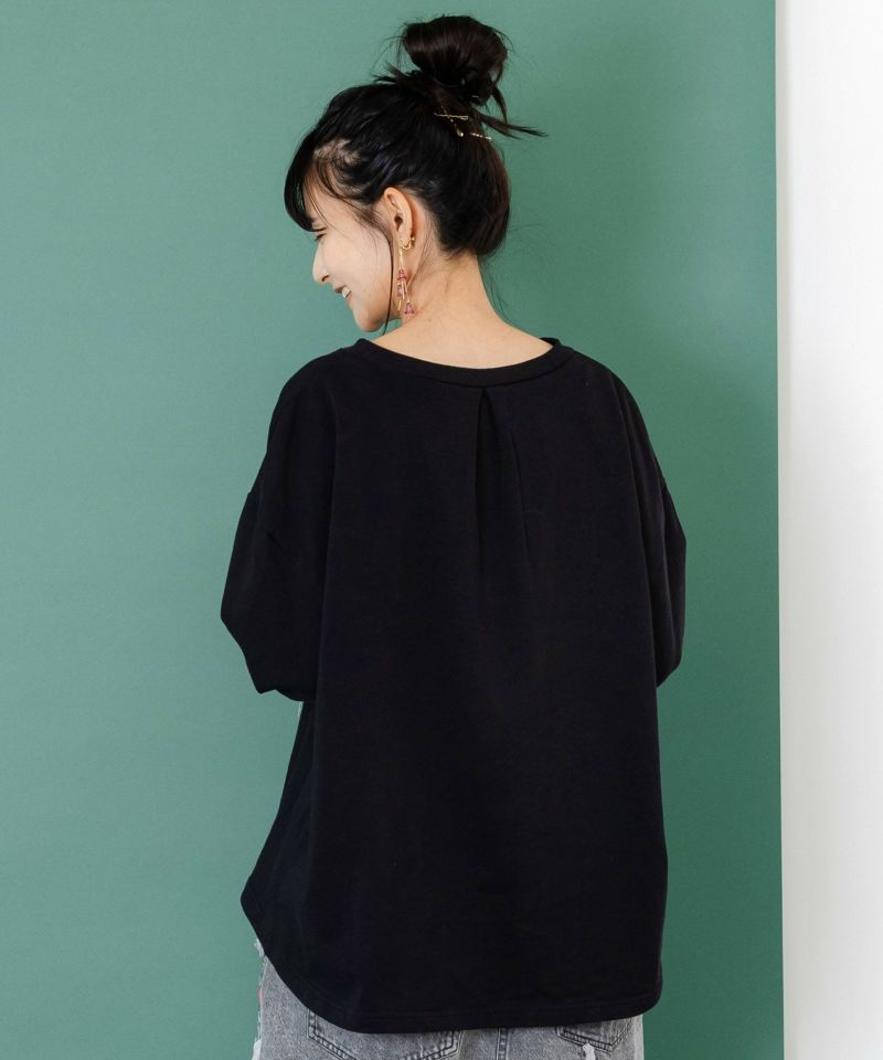 花猫刺繍のミニ裏毛プルオーバー-5