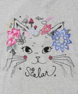 花猫刺繍のミニ裏毛プルオーバー-9