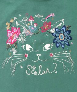 花猫刺繍のミニ裏毛プルオーバー-13