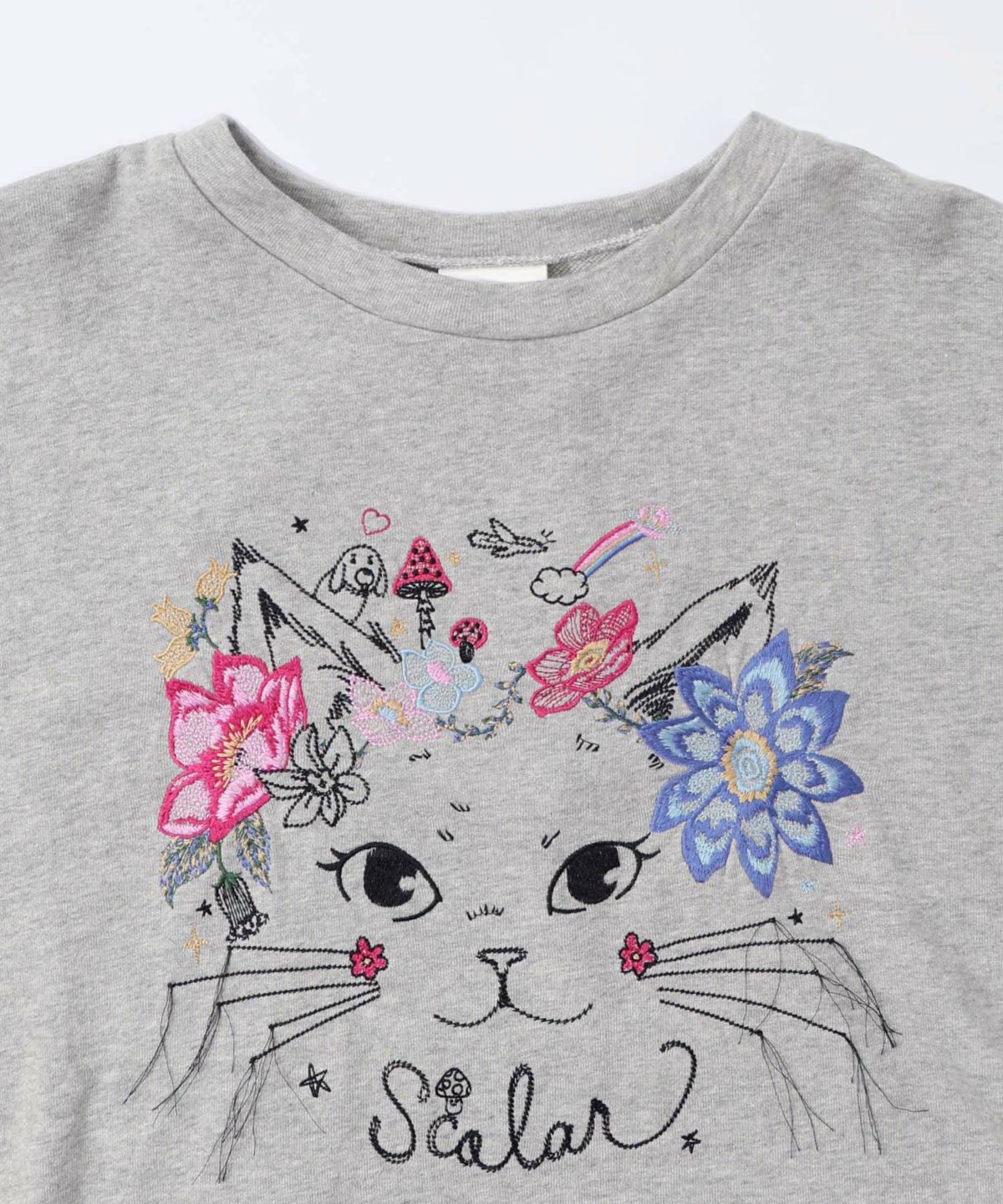 花猫刺繍のミニ裏毛プルオーバー-14