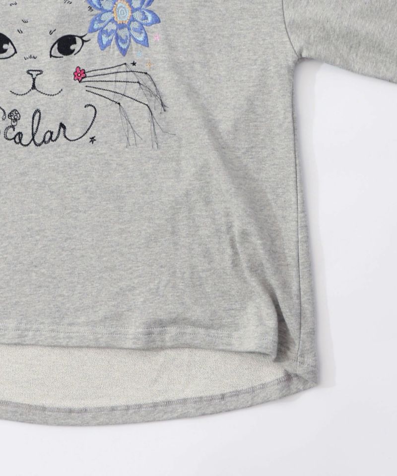 花猫刺繍のミニ裏毛プルオーバー-16