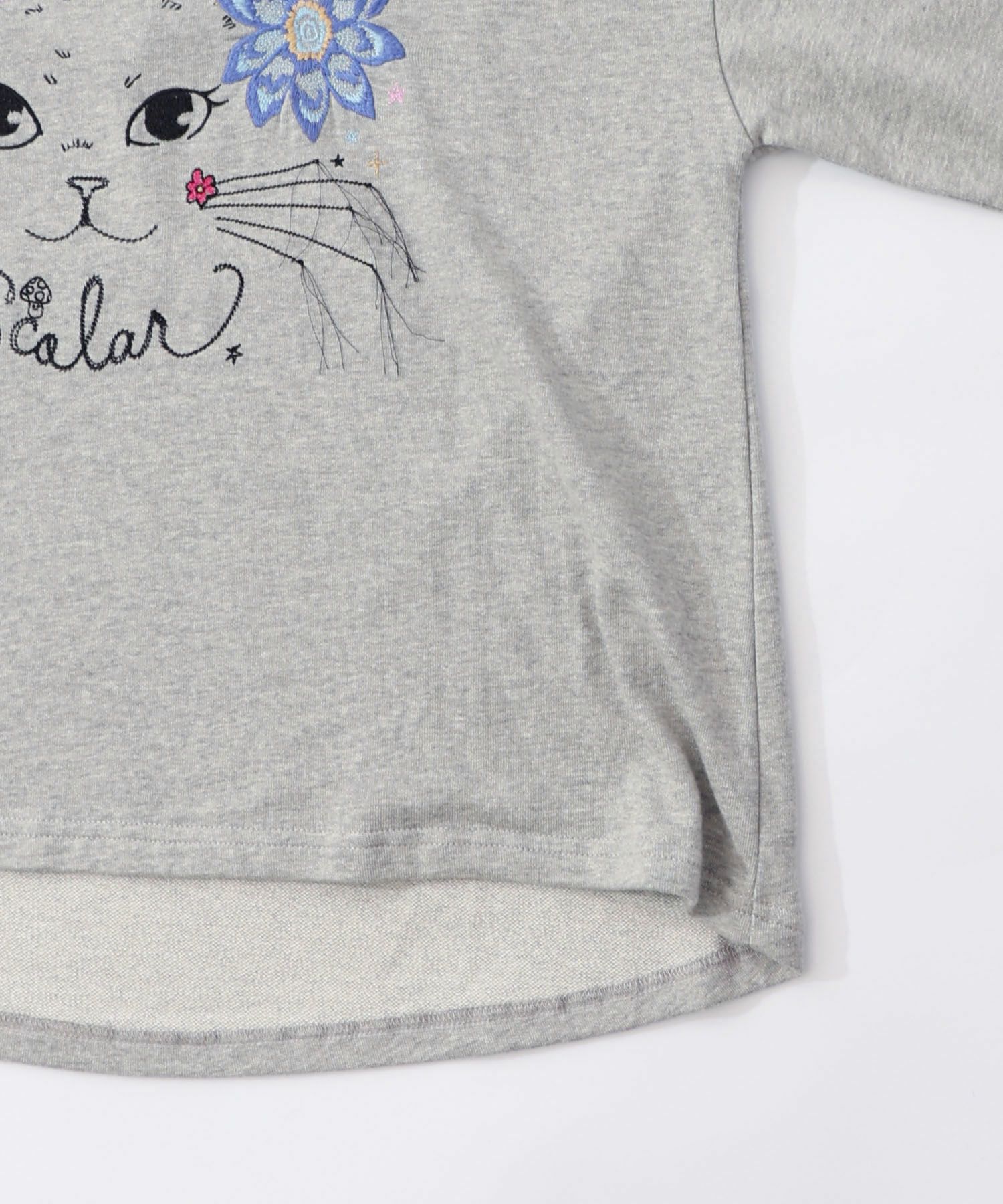 花猫刺繍のミニ裏毛プルオーバー-16