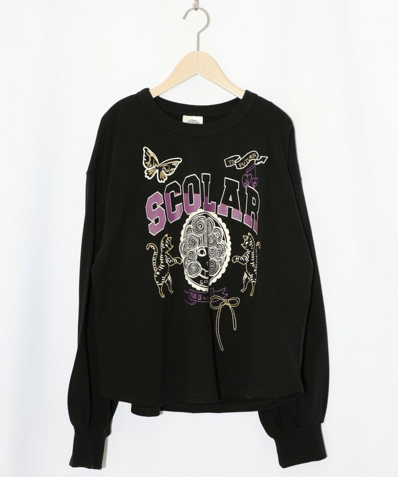 スカラーちゃん×トラ×蝶刺繍 ミニ裏毛プルオーバー-10