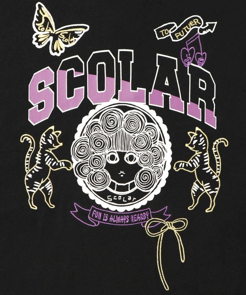 153698：スカラーちゃん×トラ×蝶刺繍 ミニ裏毛プルオーバーの通販-ScoLar