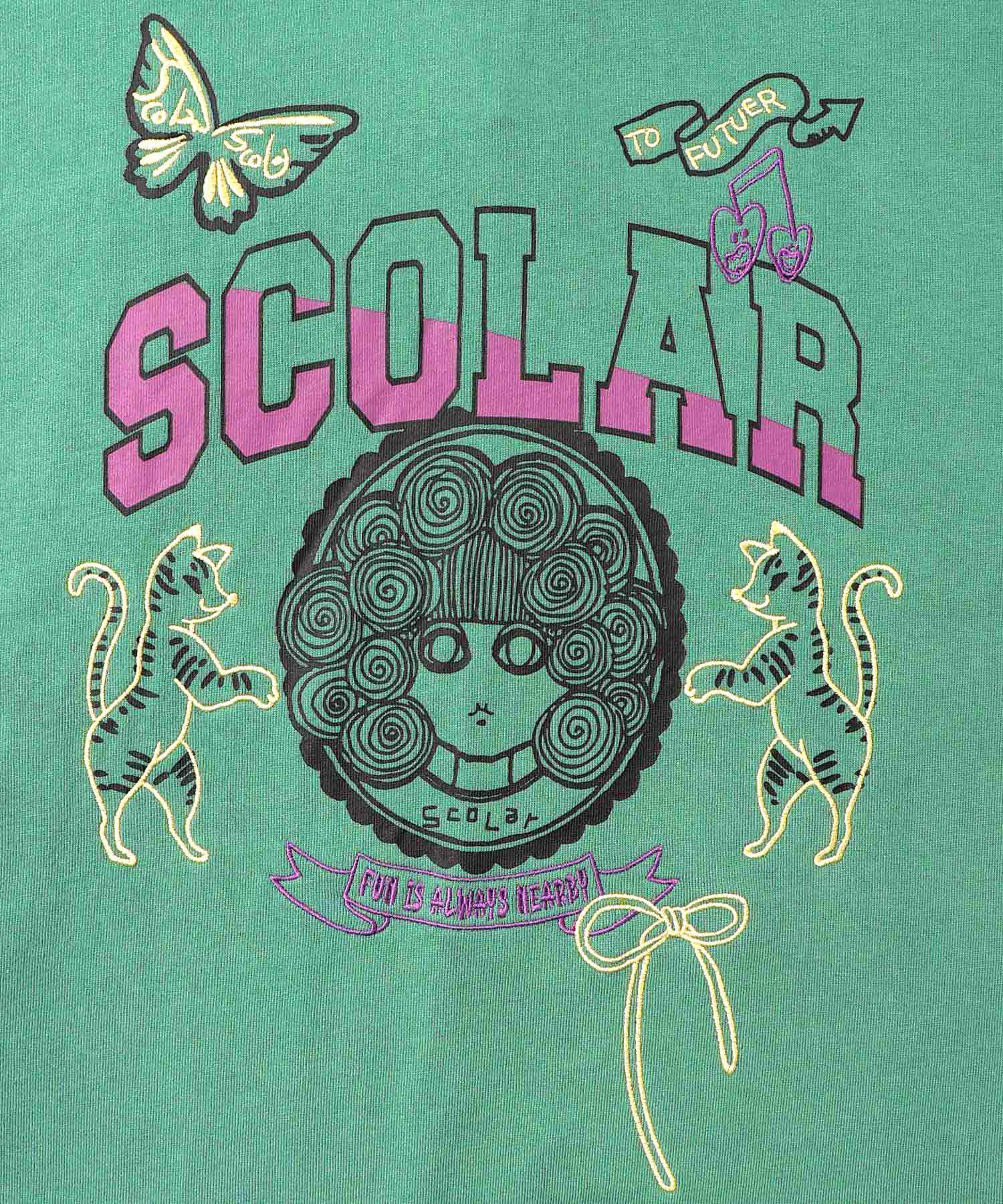 スカラーちゃん×トラ×蝶刺繍 ミニ裏毛プルオーバー-13