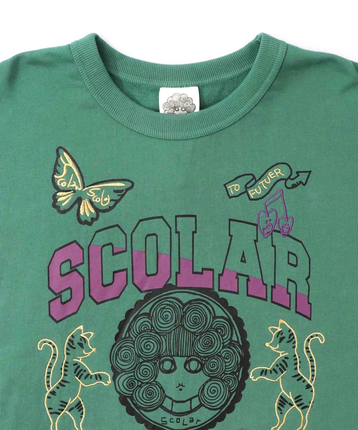 スカラーちゃん×トラ×蝶刺繍 ミニ裏毛プルオーバー-14