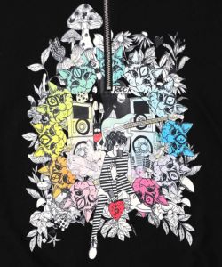 スカラーちゃんと時計と音楽柄裏毛チュニック-14