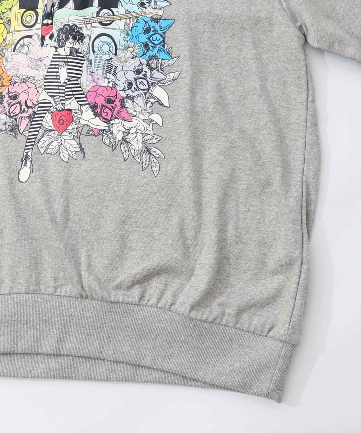 スカラーちゃんと時計と音楽柄裏毛チュニック-19