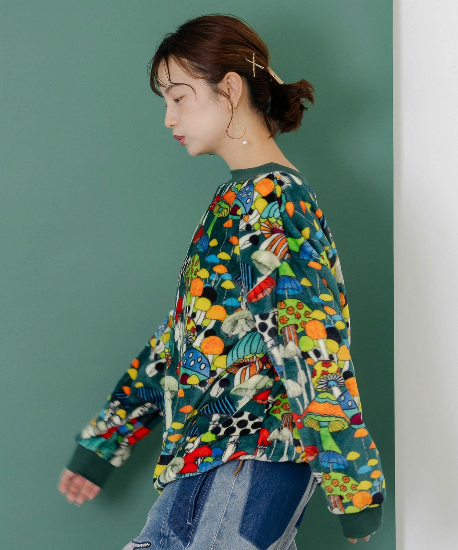 スカラー柄展開フランネルプルオーバー-4