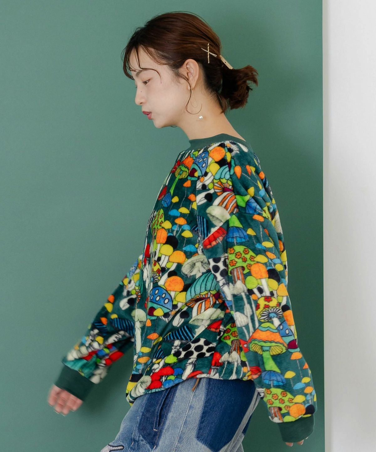 スカラー柄展開フランネルプルオーバー-4