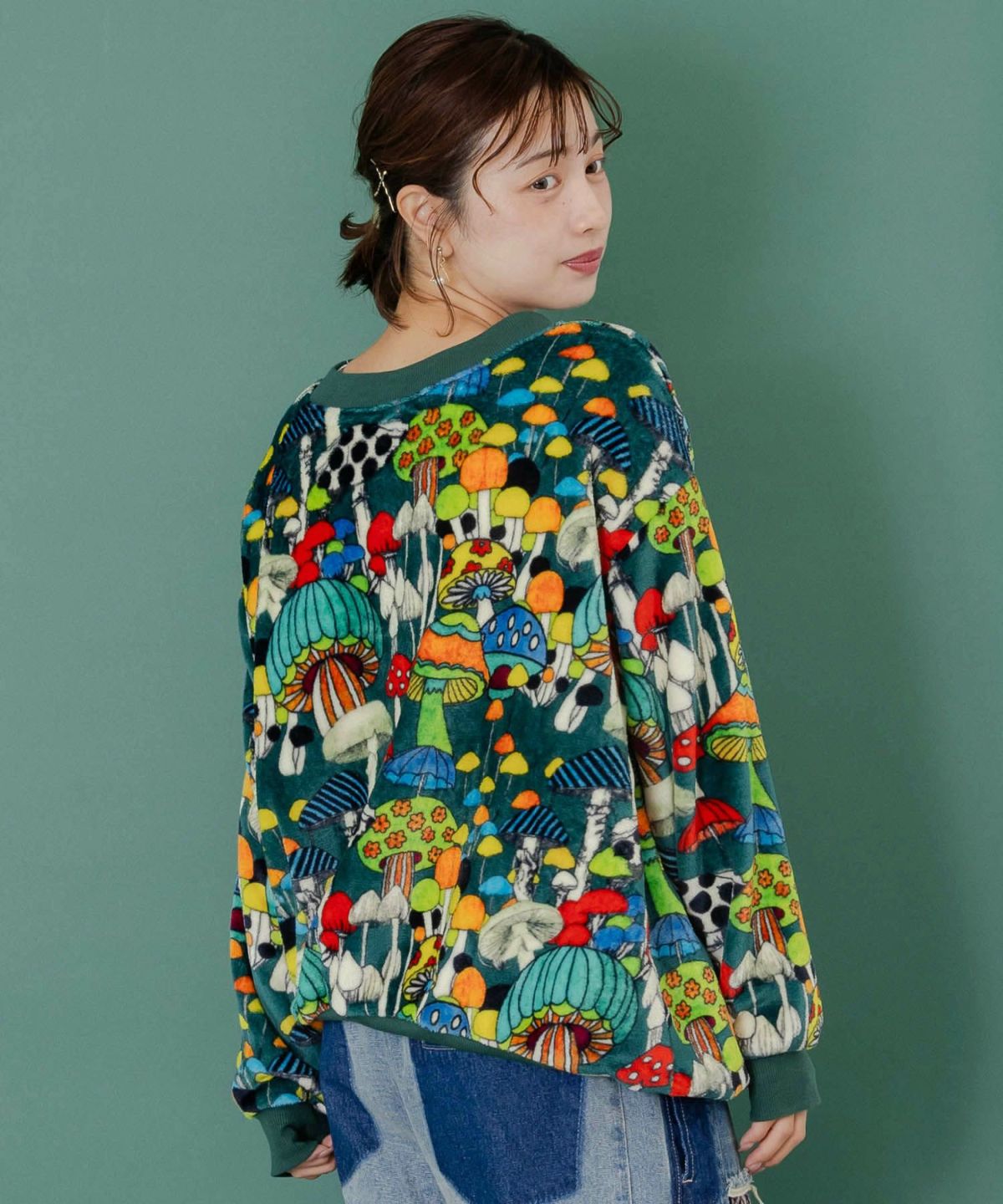 スカラー柄展開フランネルプルオーバー-5