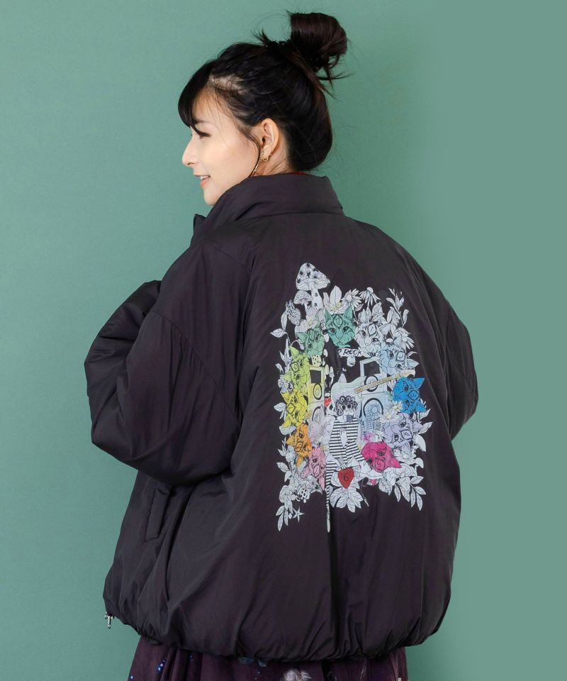 スカラー柄展開 中綿シンサレートブルゾン-1