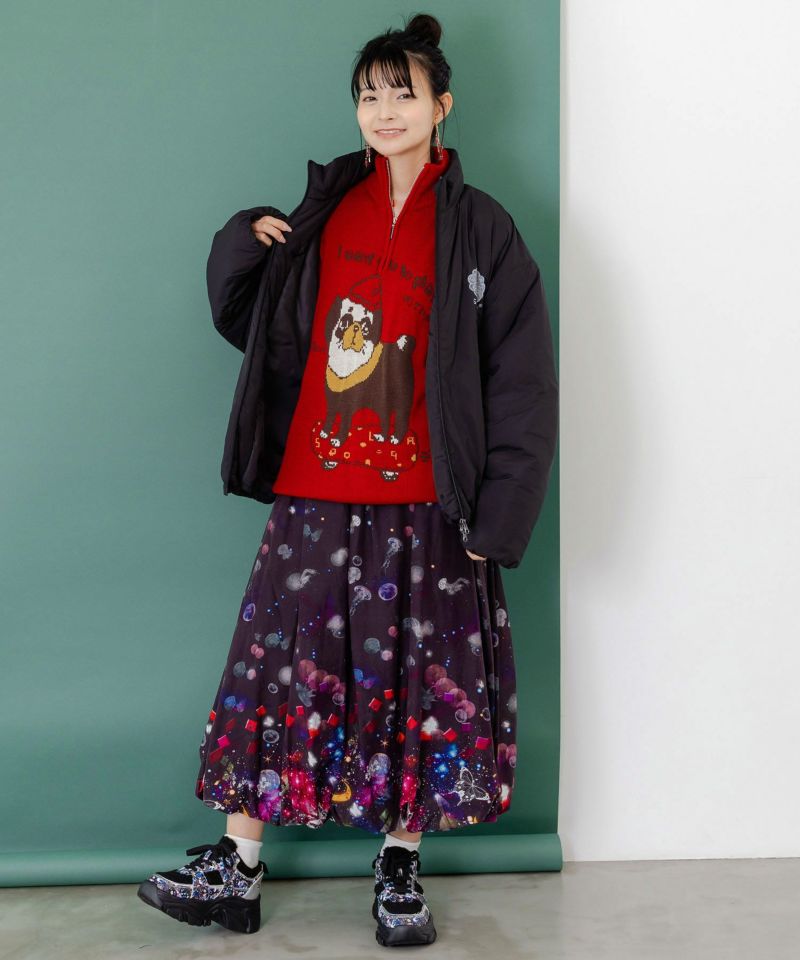 スカラー柄展開 中綿シンサレートブルゾン-3