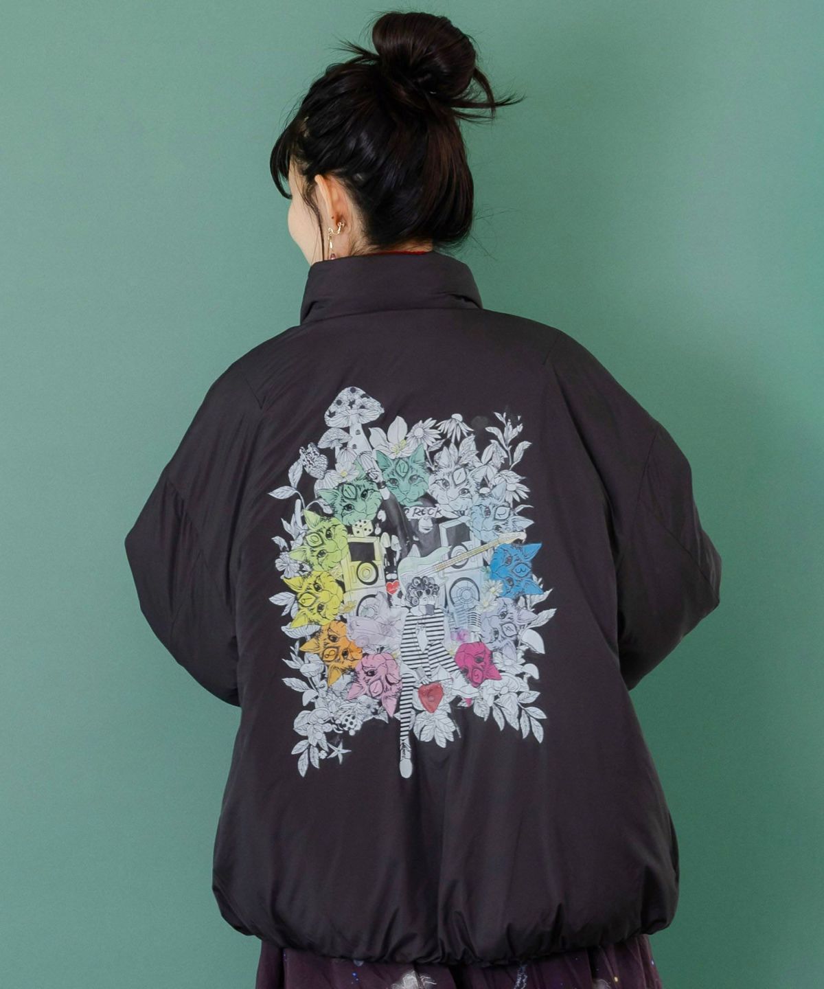 スカラー柄展開 中綿シンサレートブルゾン-5