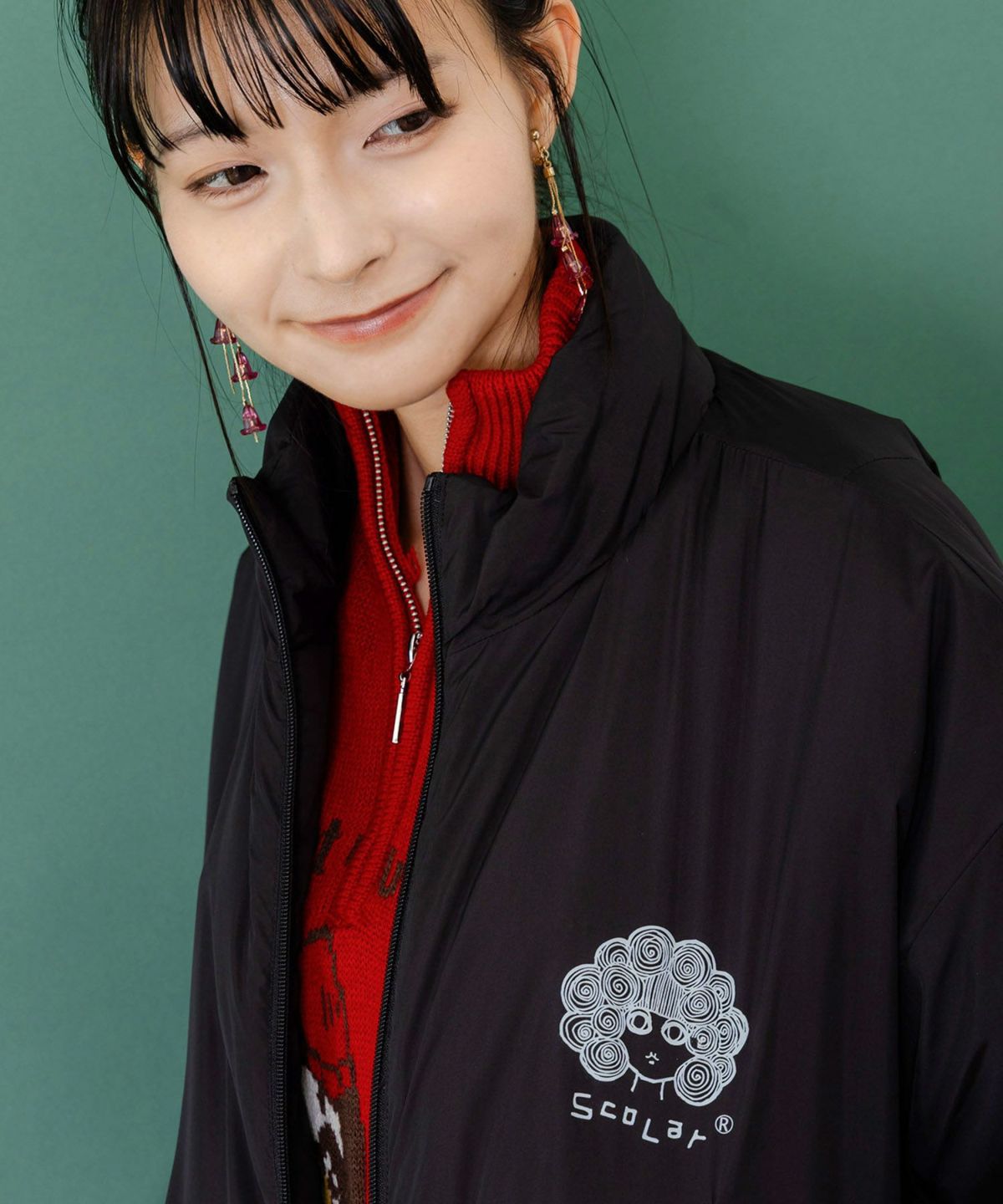 スカラー柄展開 中綿シンサレートブルゾン-7