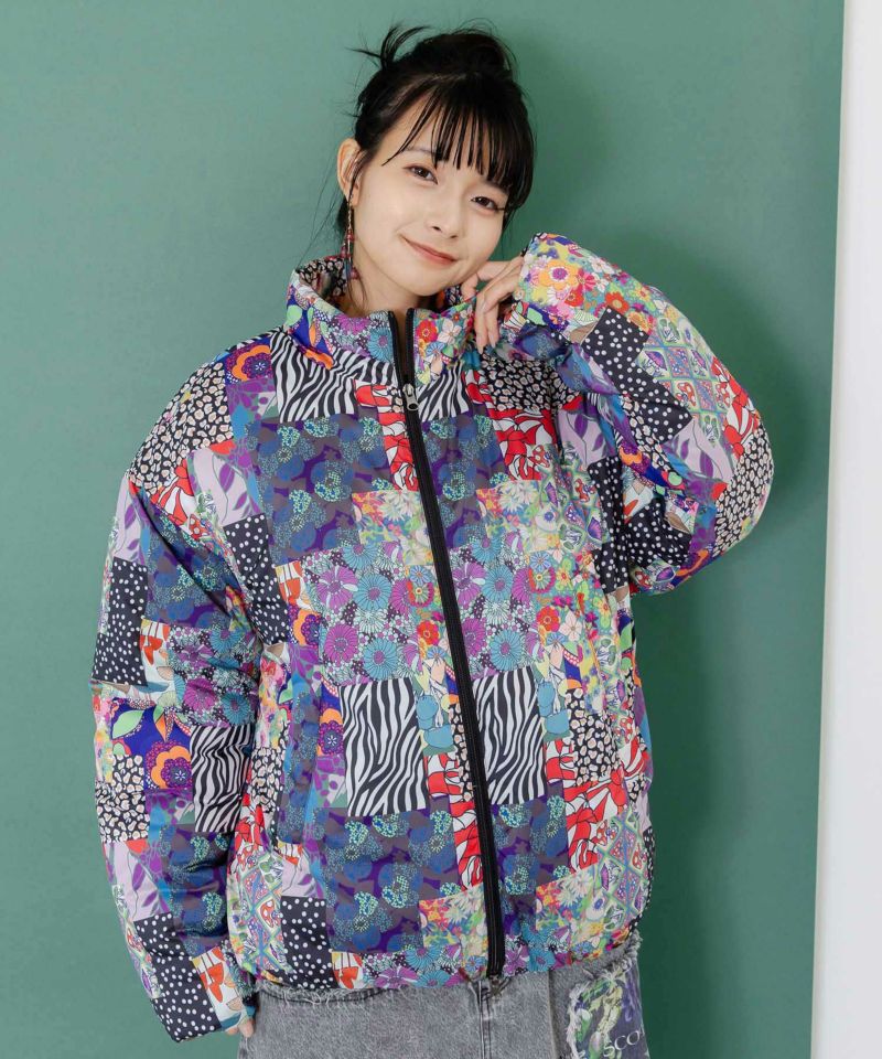 スカラー柄展開 中綿シンサレートブルゾン-9