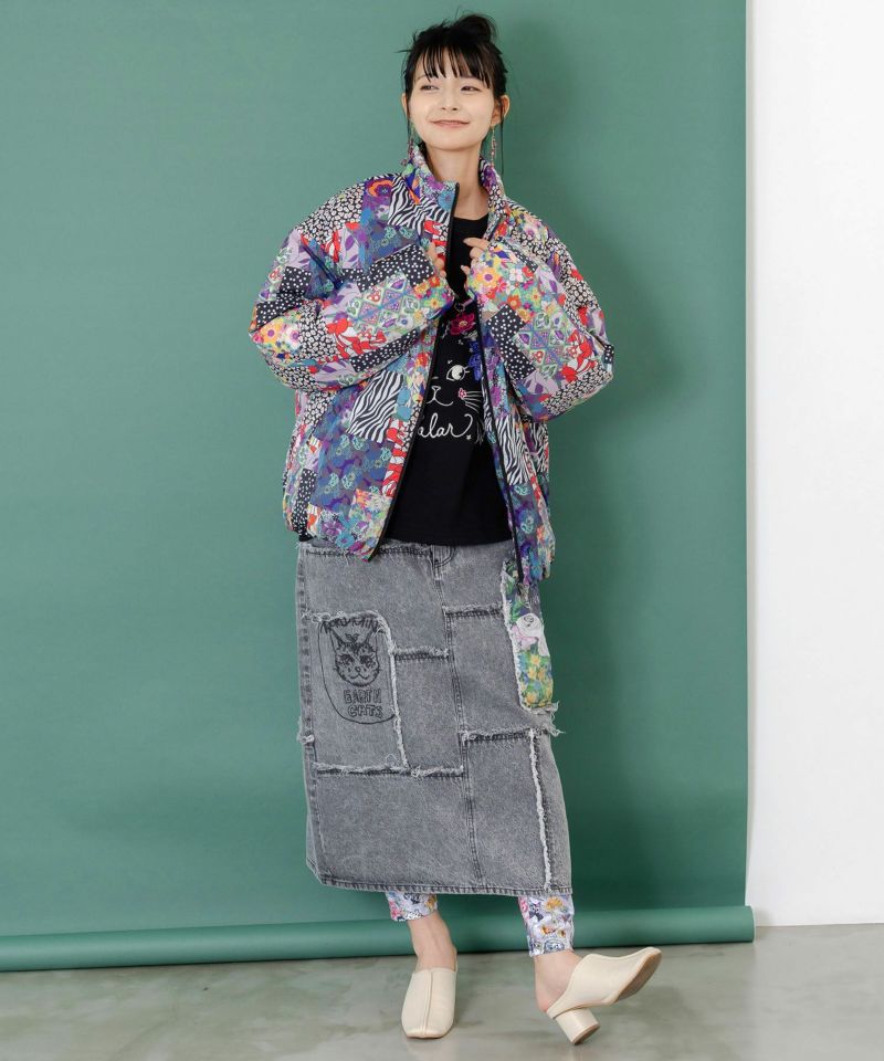 スカラー柄展開 中綿シンサレートブルゾン-10