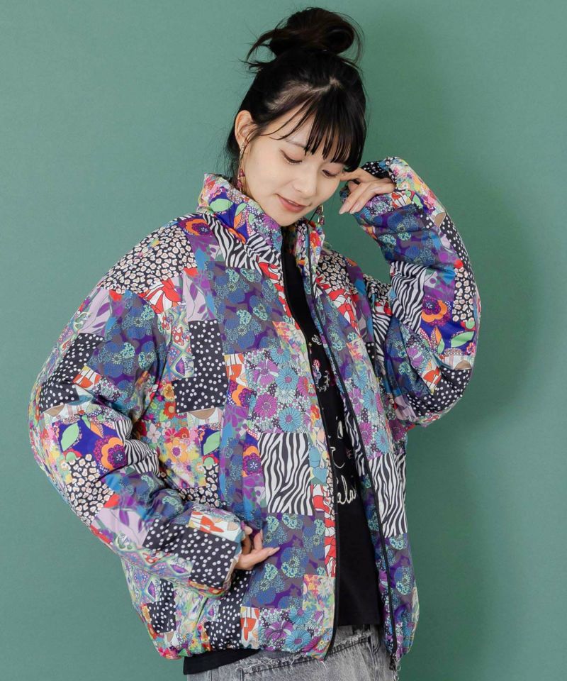 スカラー柄展開 中綿シンサレートブルゾン-12