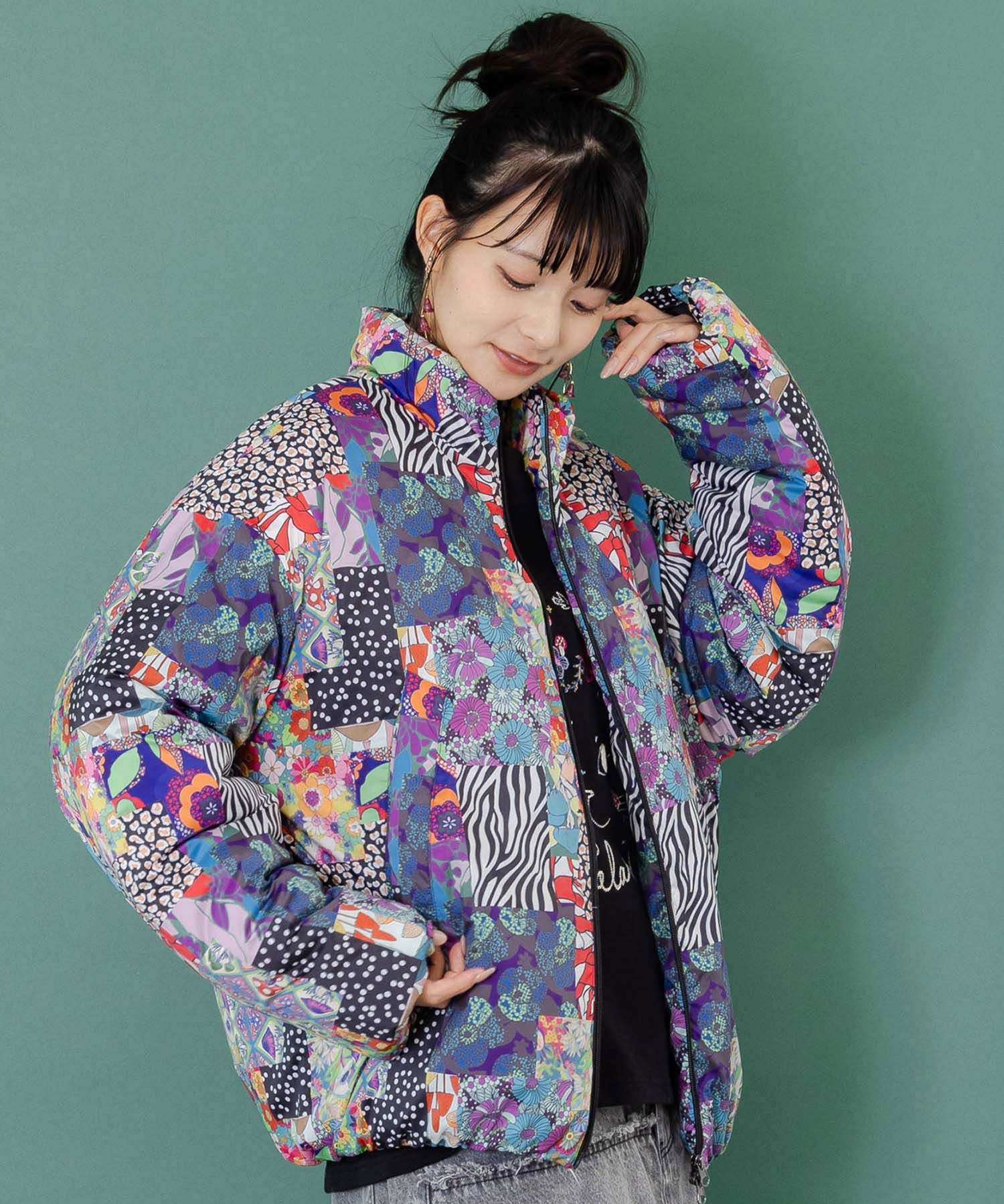 スカラー柄展開 中綿シンサレートブルゾン-12