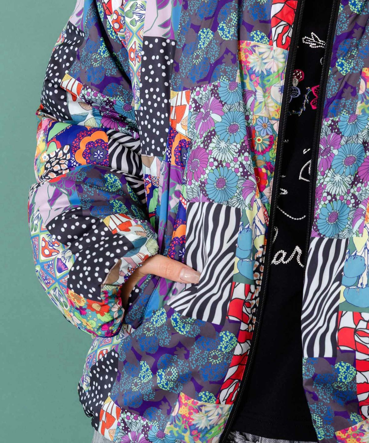 スカラー柄展開 中綿シンサレートブルゾン-14