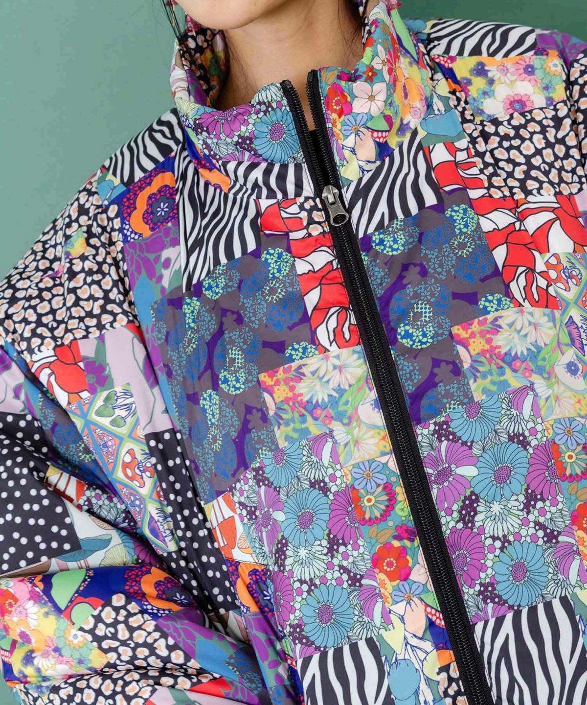 スカラー柄展開 中綿シンサレートブルゾン-15