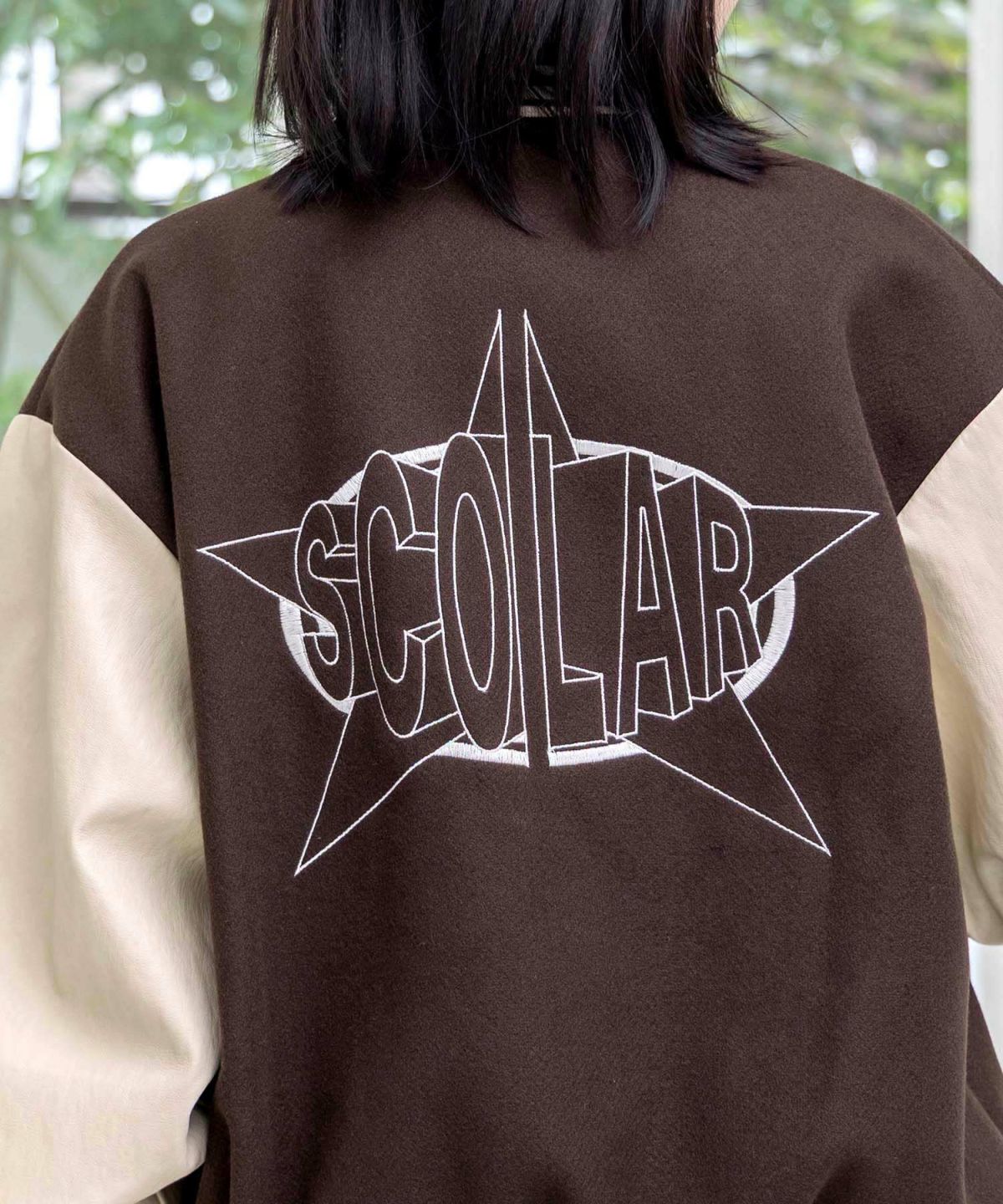 メルトン×合皮 異素材切替スタジャン-26