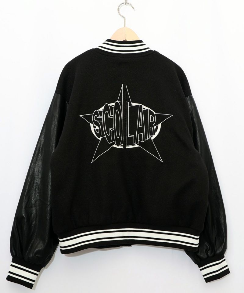 メルトン×合皮 異素材切替スタジャン-28