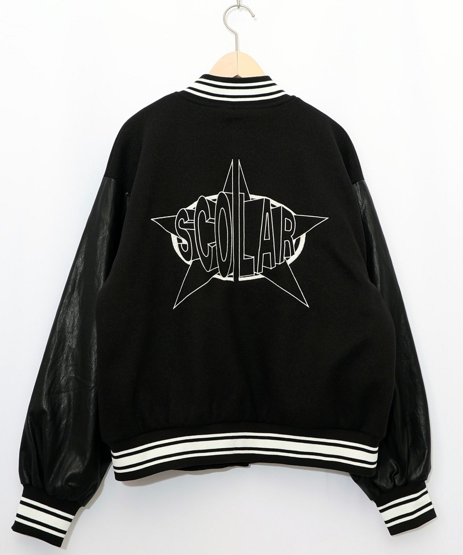 メルトン×合皮 異素材切替スタジャン-28