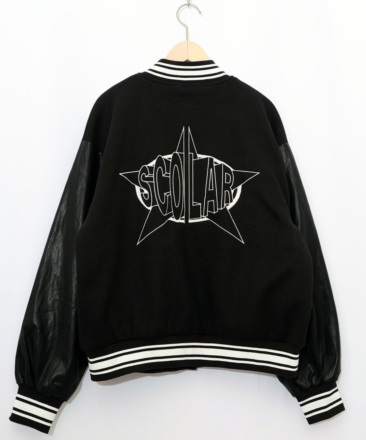 メルトン×合皮 異素材切替スタジャン-28