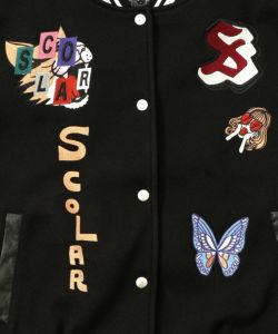 メルトン×合皮 異素材切替スタジャン-29