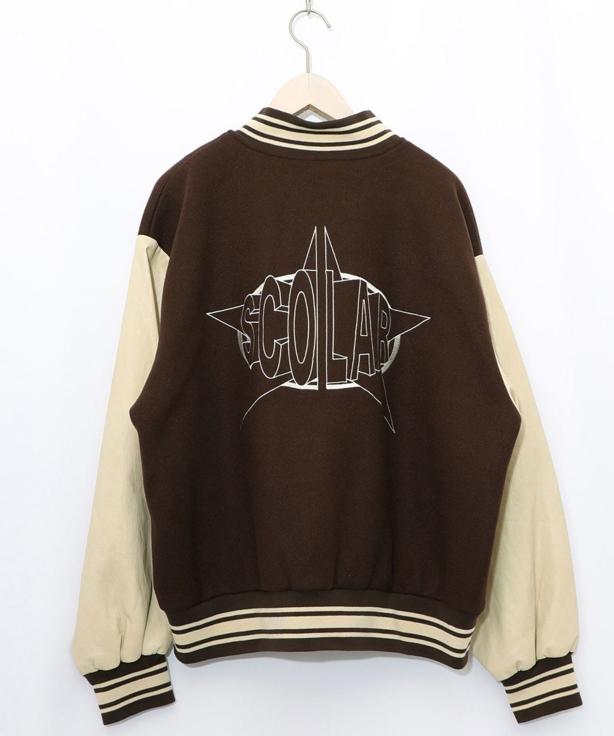 メルトン×合皮 異素材切替スタジャン-34