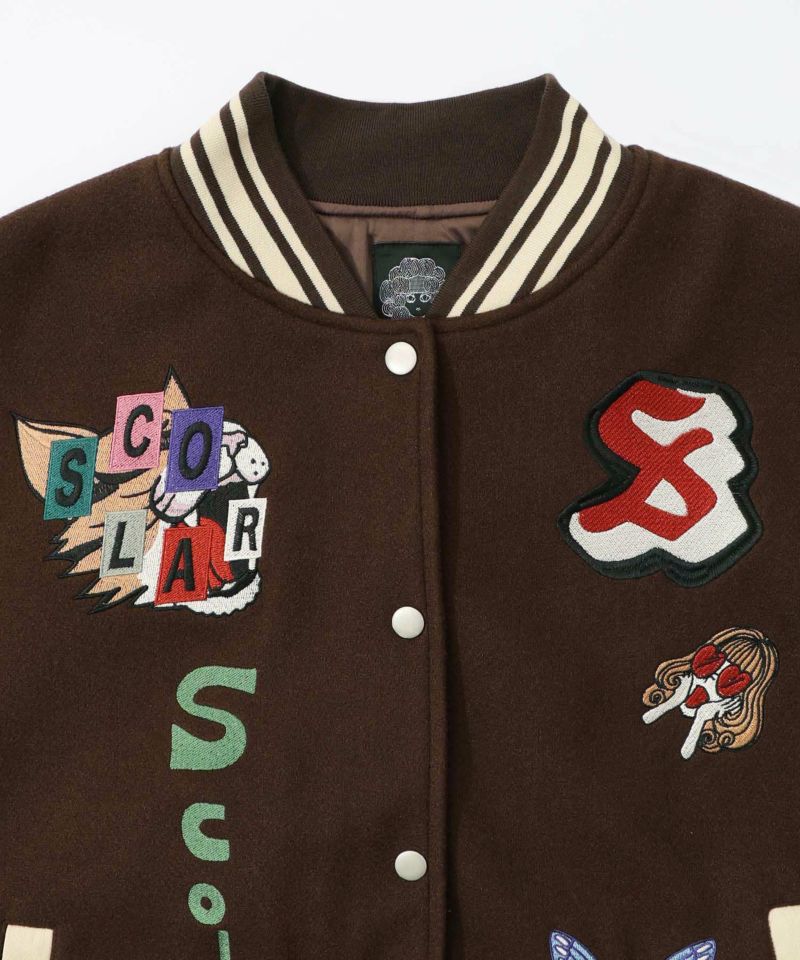 メルトン×合皮 異素材切替スタジャン-36