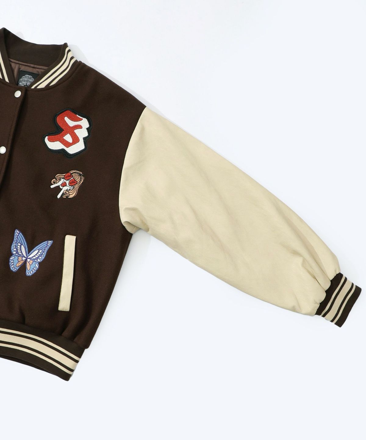 メルトン×合皮 異素材切替スタジャン-37