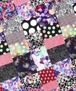 パッチワーク風総柄ドロスト前開きワンピース-15