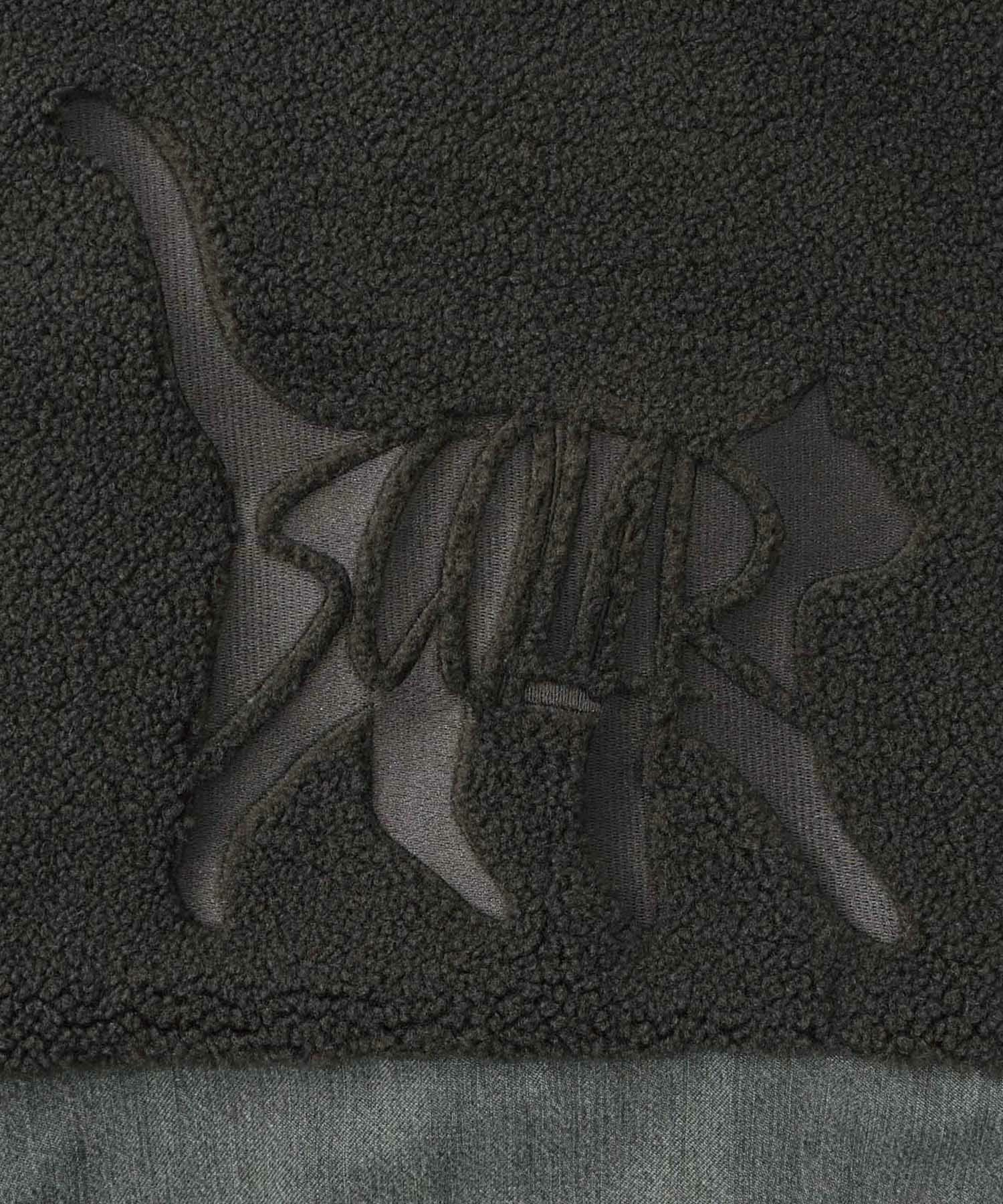 ボア×デニムの異素材切替フード付きブルゾン-11