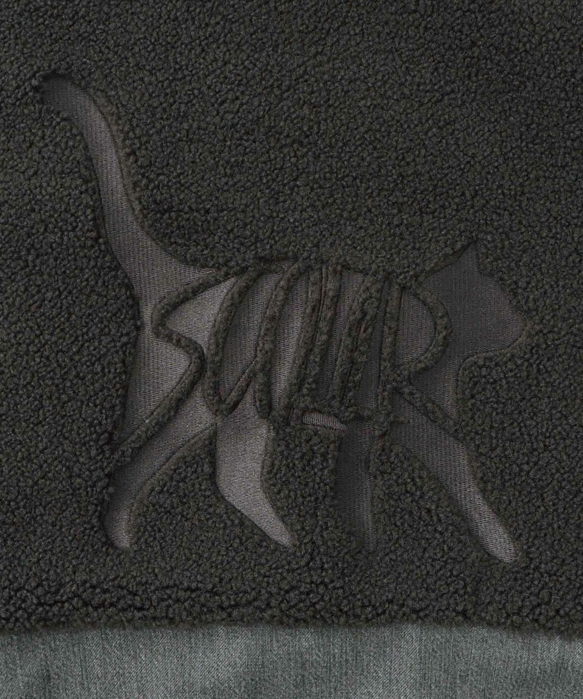 ボア×デニムの異素材切替フード付きブルゾン-20