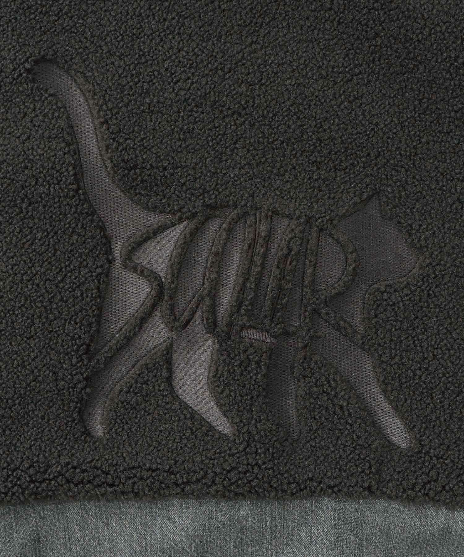 ボア×デニムの異素材切替フード付きブルゾン-20