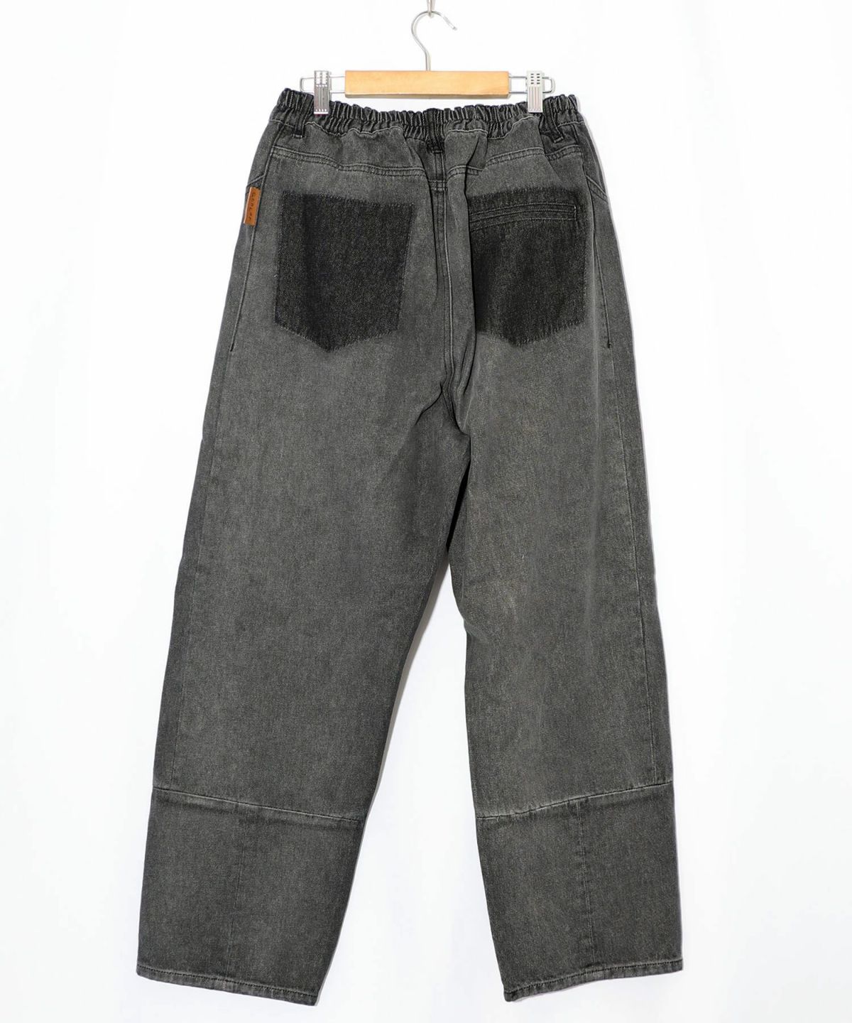 綿×レース異素材アップリケデニムパンツ-19