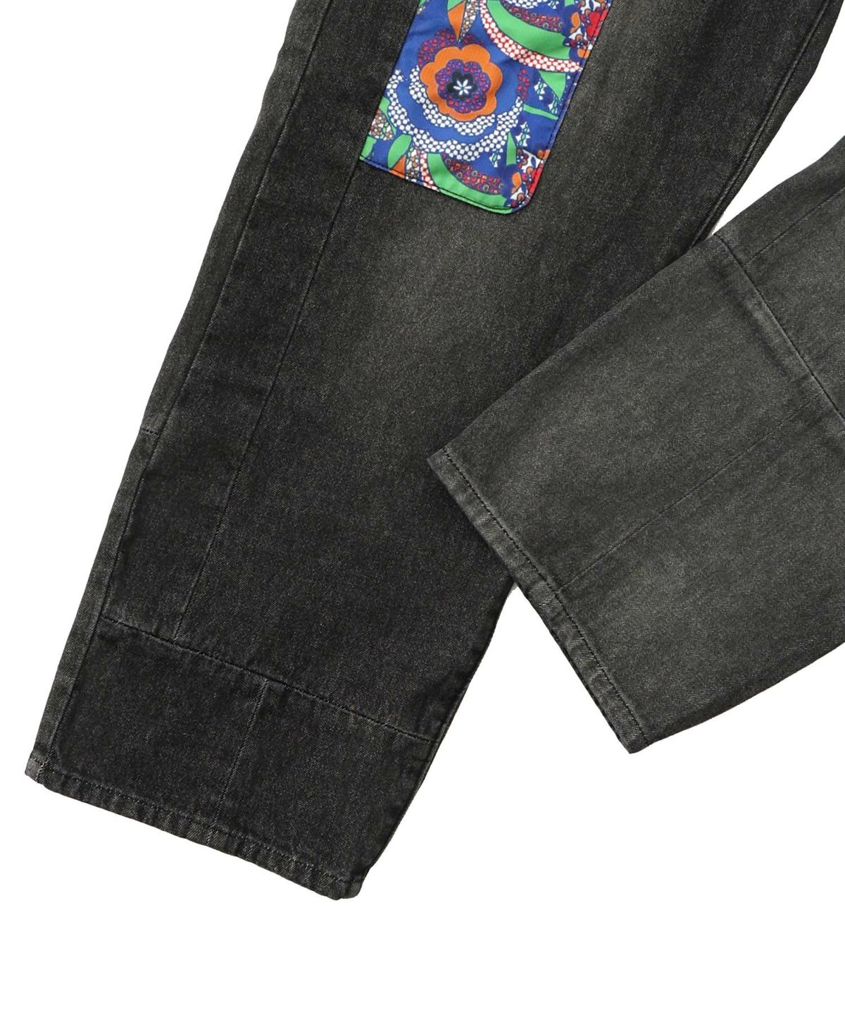 綿×レース異素材アップリケデニムパンツ-25