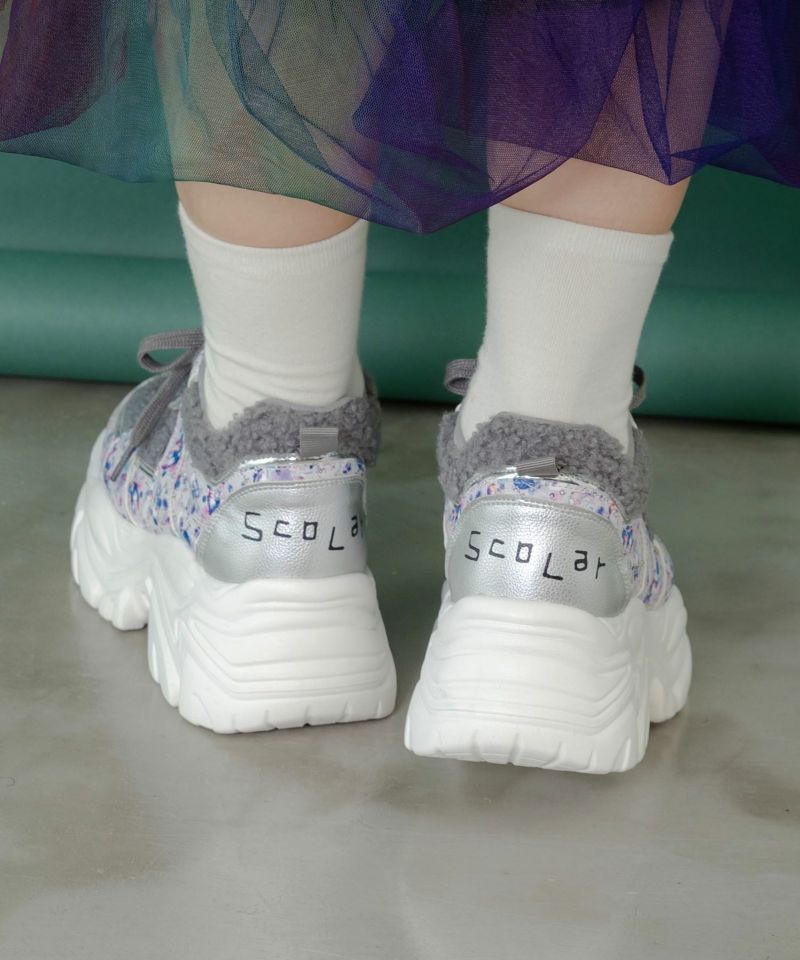 宇宙クラゲ柄もこもこ厚底スニーカー-8