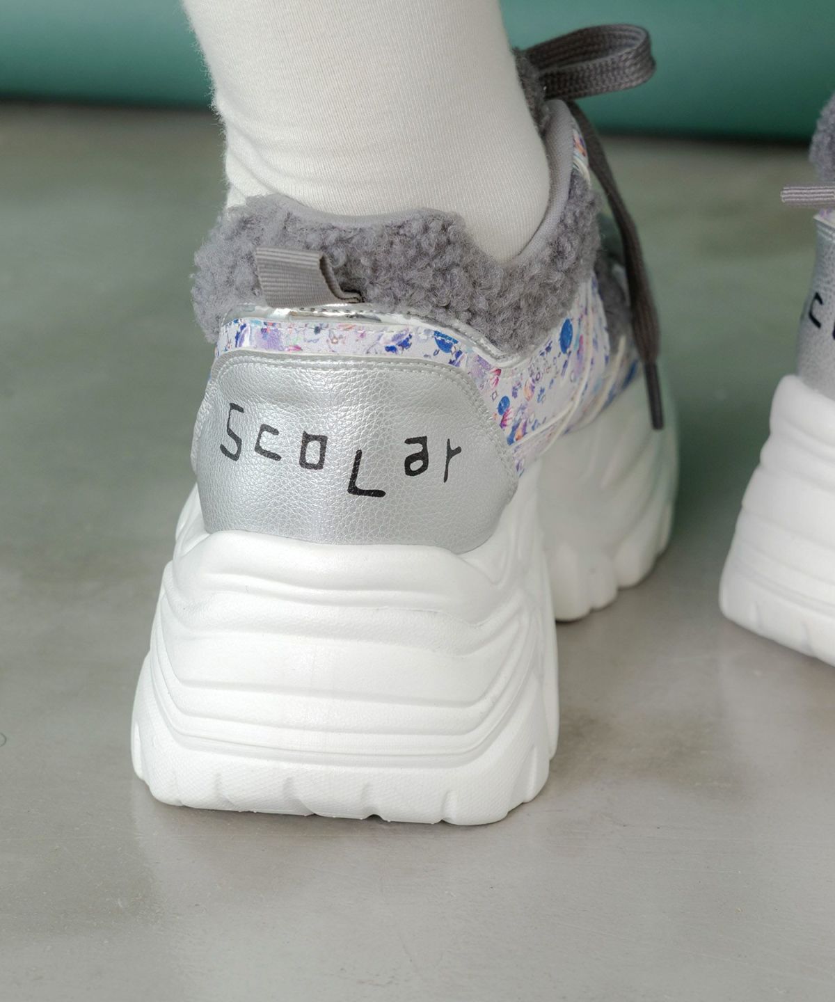 宇宙クラゲ柄もこもこ厚底スニーカー-10