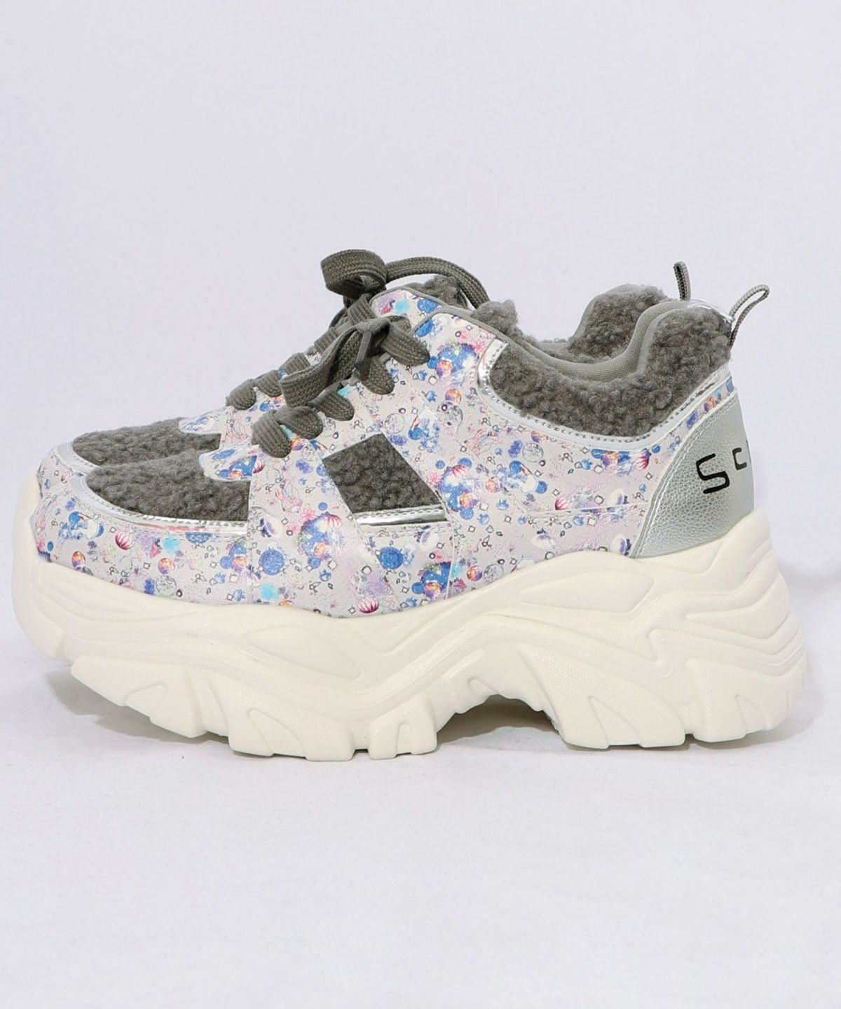 宇宙クラゲ柄もこもこ厚底スニーカー-11