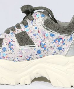 宇宙クラゲ柄もこもこ厚底スニーカー-13