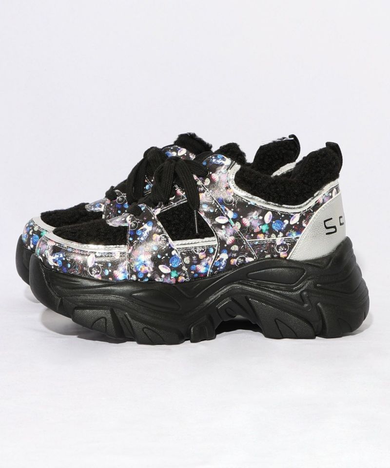 宇宙クラゲ柄もこもこ厚底スニーカー-14