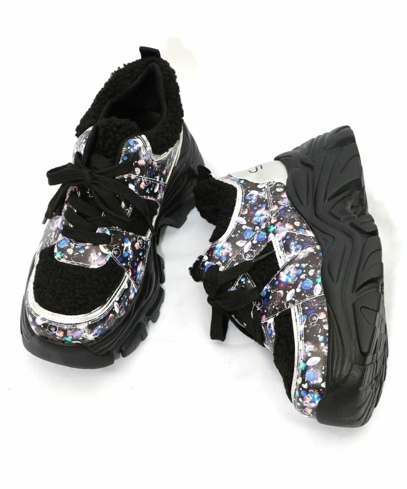 宇宙クラゲ柄もこもこ厚底スニーカー-15