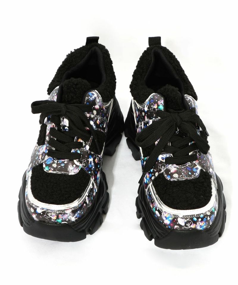 宇宙クラゲ柄もこもこ厚底スニーカー-17