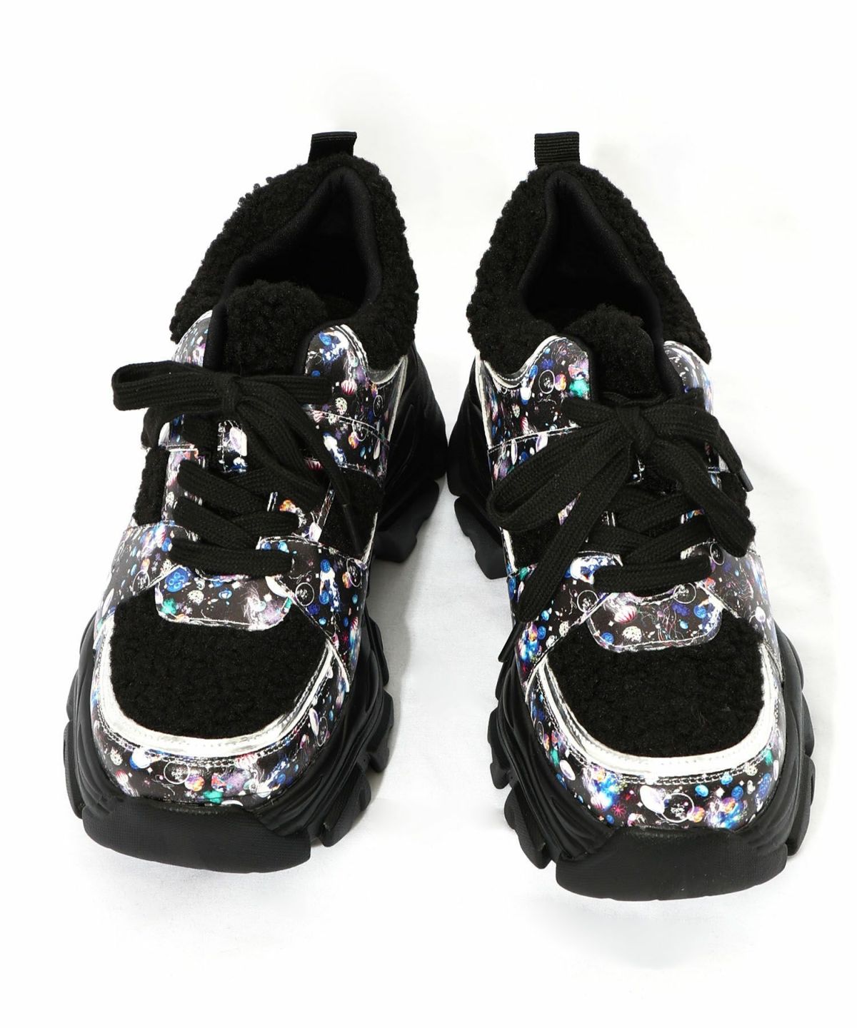 宇宙クラゲ柄もこもこ厚底スニーカー-17