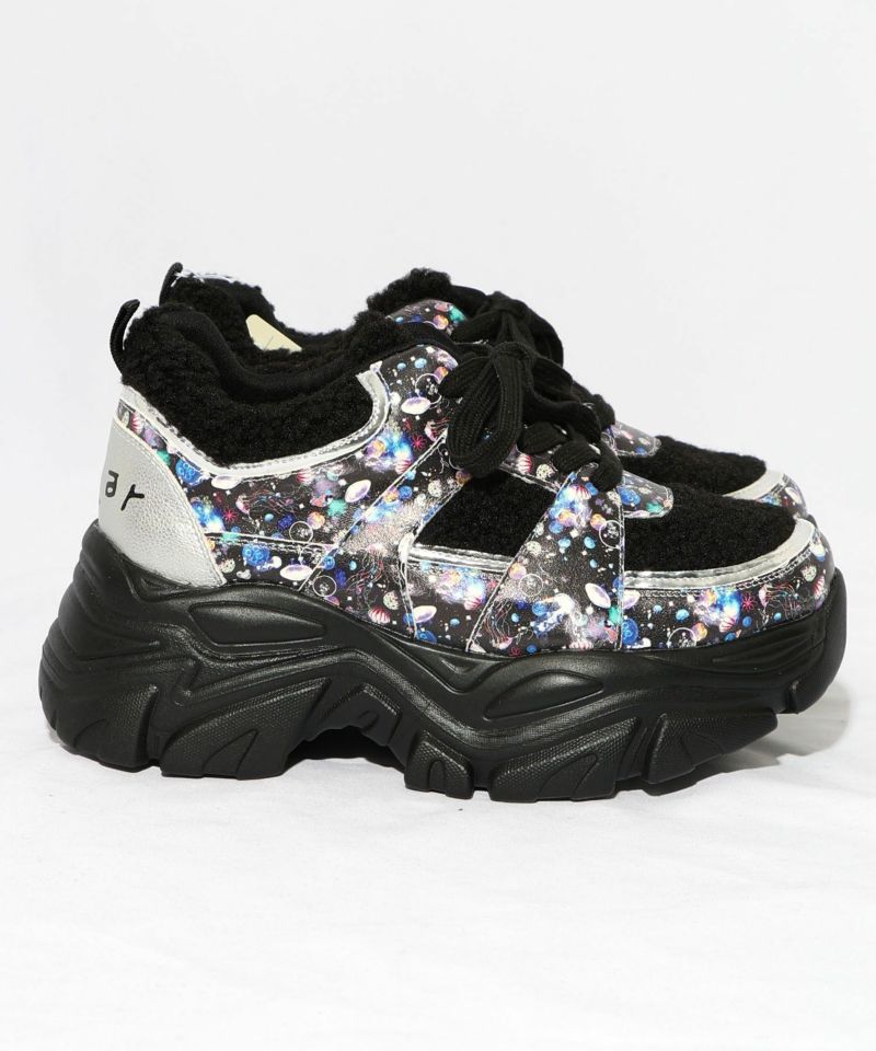 宇宙クラゲ柄もこもこ厚底スニーカー-18