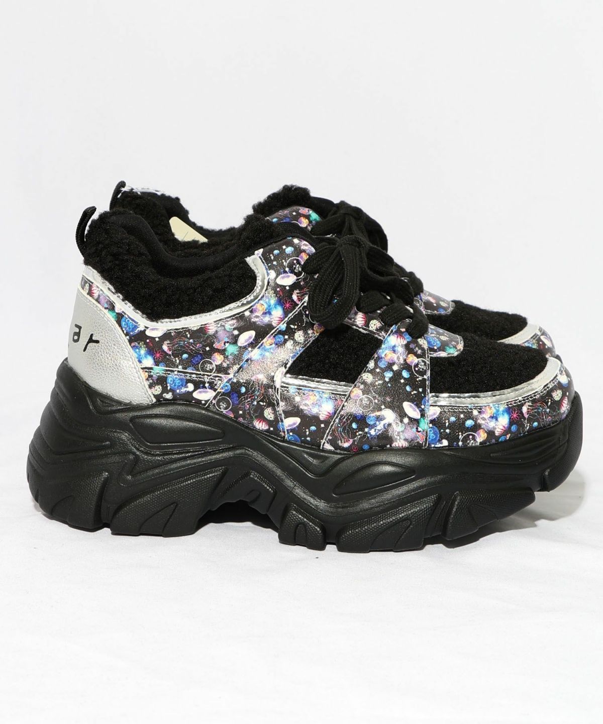 宇宙クラゲ柄もこもこ厚底スニーカー-18