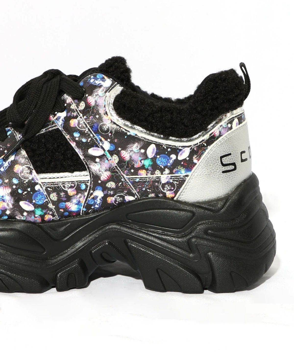 宇宙クラゲ柄もこもこ厚底スニーカー-22